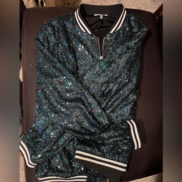 🎁Sequin Bomber Jacket - Picture 2 of 4